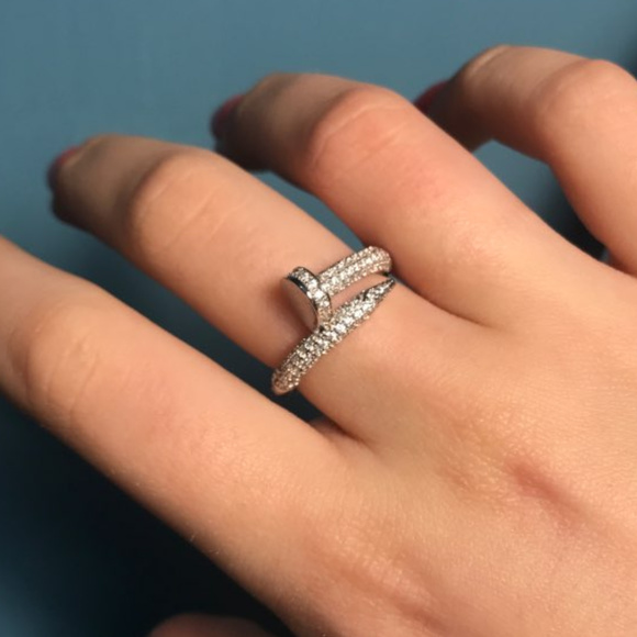 Nail Ring. CZ Wrap ring. - Picture 2 of 8